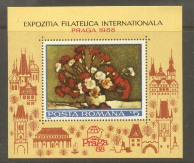 Romania 1988 Paintings Phila Expo Praga perf. sheet MNH DA.142 foto