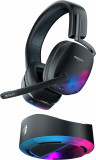 Roccat Syn Max Air - Casca de gaming PC wireless RGB cu audio 3D si suport de incarcare, ajustabila, negru -CA NOU