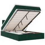 Cumpara ieftin Cadru de pat otoman cu saltea verde inchis 120x200cm catifea