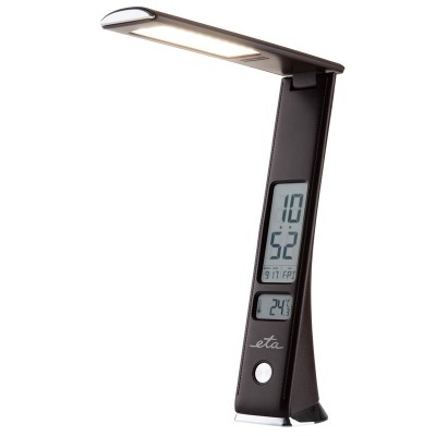 Lampa LED de birou ETA 0893 90000, 6 W, brat flexibil, LCD afisare ora si data, foto