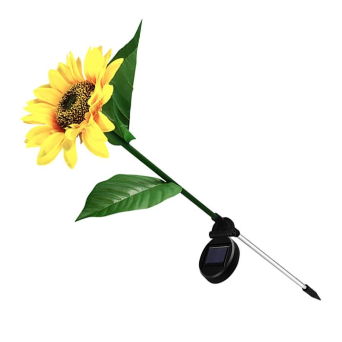 Lamp&Auml; solar&Auml; led pentru gr&Auml;din&Auml;, design floarea-soarelui, iluminare alb cald, rezistent&Auml; la intemperii, 70 cm