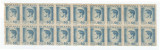 |Romania, LP 188/1945, Uzuale - Mihai I, hartie gri, bloc de 18 timbre, MNH, Nestampilat