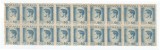 |Romania, LP 188/1945, Uzuale - Mihai I, hartie gri, bloc de 18 timbre, MNH, Nestampilat