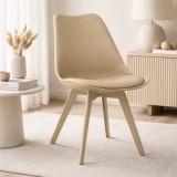 Scaun bucatarie/living, Artool, Mark, PP bej, picioare bej, 49x43x82 cm