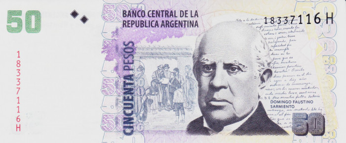 Bancnota Argentina 50 Pesos (2014) - P356 UNC ( litera H )