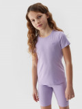 Tricou unicolor pentru fete - mov, 4F Sportswear