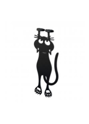 Semn de carte pisica neagra (black cat) din PVC foto