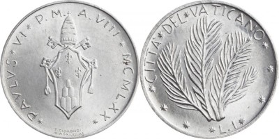 Vatican 1970 - 1 lira UNC foto