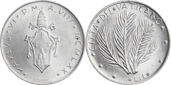 Vatican 1970 - 1 lira UNC
