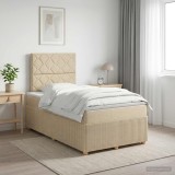 Cumpara ieftin Pat boxspring cu saltea Crem 120 x 190 cm Tesatura