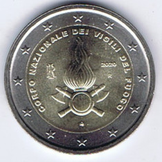 ITALIA moneda 2 euro comemorativa 2020 - pompierii, UNC