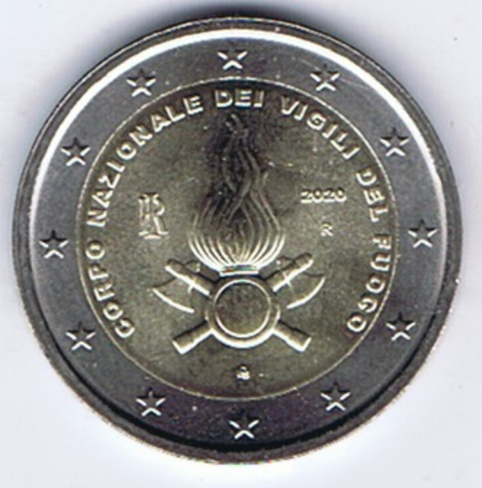 ITALIA moneda 2 euro comemorativa 2020 - pompierii, UNC