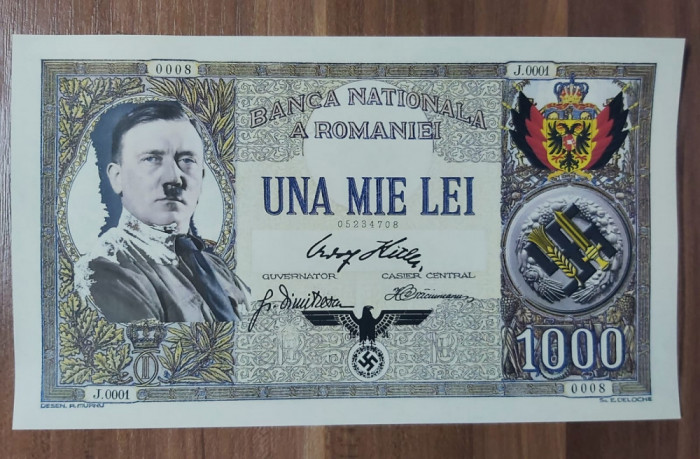 WW2 bancnota fantezie 1000 lei 1934