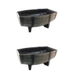 Set 2 ghivece pentru flori model butoi natural 41x29x19 cm