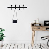 Cumpara ieftin Cuier de hol metalic Rod, Negru, 22x1x70 cm