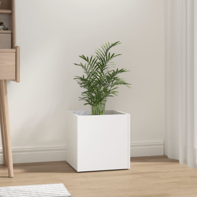 Jardiniera cutie, alb, 40x40x40 cm, lemn prelucrat GartenMobel Dekor foto