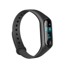 Bratara fitness inteligenta M3 Android, cu masurarea tensiunii arteriale, Ritm cardiac, Notificari, Pedometru, Bluetooth, Black Edition