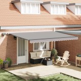 vidaXL Cortina Retractabilă Manual Gri deschis 450 &times;300 cm țesătură 3331002