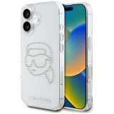 Husa pentru iPhone 16 - Karl Lagerfeld IML Rhinestones (KLHCP16SHKHDCELT) - Karl Head Transparent
