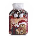 Recipient apa calda model Craciun textil multicolor 21x36 cm, 1.5 L