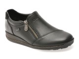 Pantofi RIEKER negri, 44265, din piele naturala