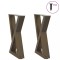 vidaXL Picioare pentru măsuță de cafea, 2 buc., oțel natural, 28x (42-43,3) cm 4012699