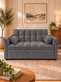 Canapea extensibila 2 locuri 140x77x90 cm Tapitata Stofa Gri Model One (cod:25085)