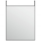 Oglindă pentru ușă, negru, 50x60 cm, sticlă și aluminiu