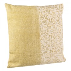 Perna decorativa din bumbac alb galben Larissa 60x60 cm