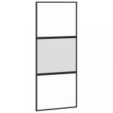 Cumpara ieftin Usa glisanta, negru, 90x205 cm, sticla securizata si aluminiu
