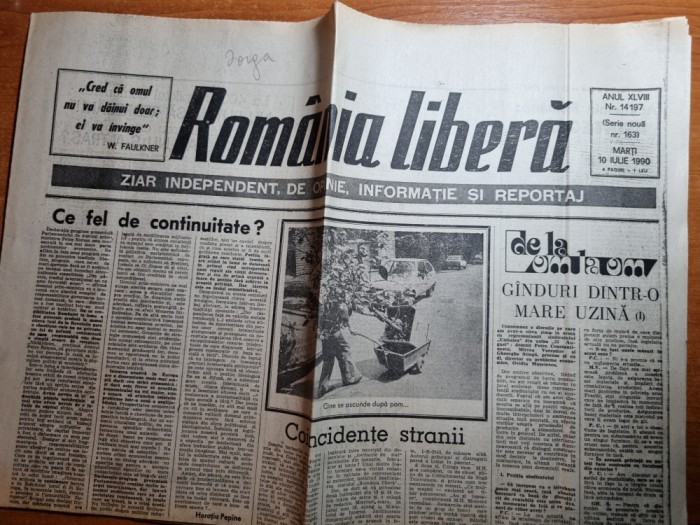 romania libera 10 iulie 1990-germania de vest noua campioana modiala la fotbal