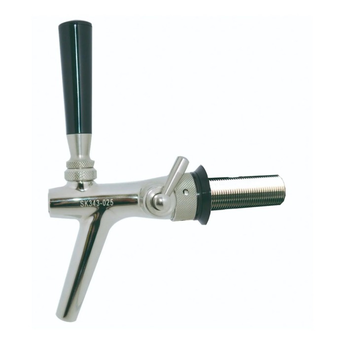 Zapfhahn, Kompensatorhahn, Bierzapfhahn, Schankhahn aus Chromnickelstahl, Modell - P3500, Poliert, Gewindel&auml;nge: 55 mm