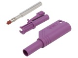 Conector de laborator banană 4mm, 24A, 1kVDC, violet - HIRSCHMANN T&amp;M