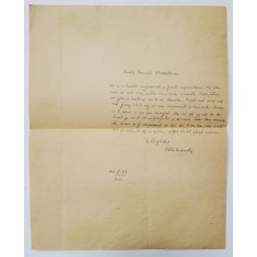 SCRISOARE EXPEDIATA DE ROMANICERUL PETRU MANOLIU REGIZORULUI SICA ALEXANDRESCU , 1927