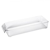 Organizator Frigider, Model Transparent, Dimensiuni 30x10x5cm, Plastic, Cu M&acirc;ner, Stivuibil