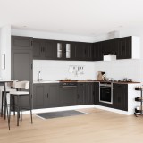 Cumpara ieftin Dulap de bucătărie cu ușă Kalmar 2 pcs Negru 80 x 46 x 81.5 cm