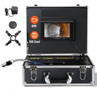 Camera inspectie endoscop, Profesional, Monitor color HD 7&amp;rdquo;, Lungime 30 m, IP68, 12 x Led, Timp de lucru baterie 6 h foto
