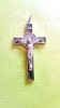 E76-IISUS HRISTOS Aplica Crucifix catholic veche inscriptie deosebita in latina.