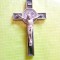 E76-IISUS HRISTOS Aplica Crucifix catholic veche inscriptie deosebita in latina.