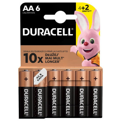 Set 4 baterii alcaline Duracell, LR06, blister foto