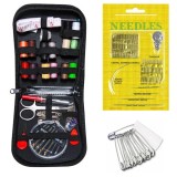 Trusa cusut completa 70 piese cu set ace 24 buc si 10 ace de siguranta, kit croitorie portabil cu husa, accesorii textile 12.5x12x3.5 cm