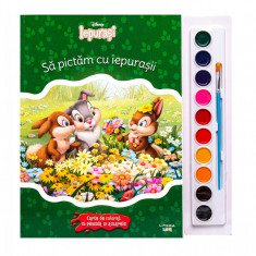 Disney. Iepurasi. Sa pictam cu iepurasii. Carte de colorat cu pensula si acuarele