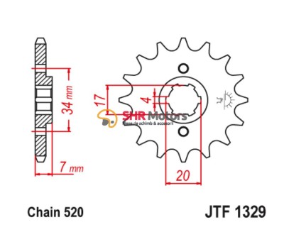Pinion fata 520 JTF1329 - 12 dinti JT Sprockets foto