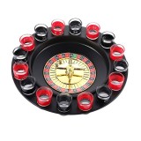 Joc de Baut Ruleta cu 16 Pahare de Shot din Sticla , 30 x 30 x 5.5 cm, model 2, Rosu Negru