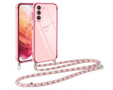 Cumpara ieftin Husa Vauki pentru Samsung Galaxy S21 5G cu snur, roz - RESIGILAT