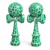 Cumpara ieftin Set de doua Kendama X Originala, Profesionala, DEPOX&reg;, Cracked, Lemn, 18 cm, Verde/Alb