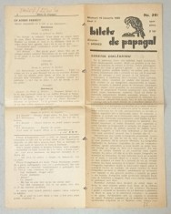 BILETE DE PAPAGAL , DIRECTOR T. ARGHEZI , ANUL II , No. 291 , 16 IANUARIE 1929 foto