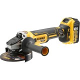Polizor unghiular pe acumulator Dewalt DCG405P2-QW, 1000 W putere nominala, 18 V, 5 Ah acumulator Li-Ion, 9000 RPM, 125 mm diametru disc, M14 sistem p