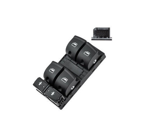 Comutator geam usa fata AUDI A3 (8P), 05.2003-2012; A6 (C6), 05.2004-2011; Q7 (4L), 2005-07.2015, partea Stanga, cu 4 butoane
