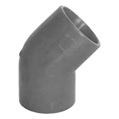 Racord ABS 45&deg; gri pentru teava de 25 mm, 10 bucati - Honeywell PIP-006-G